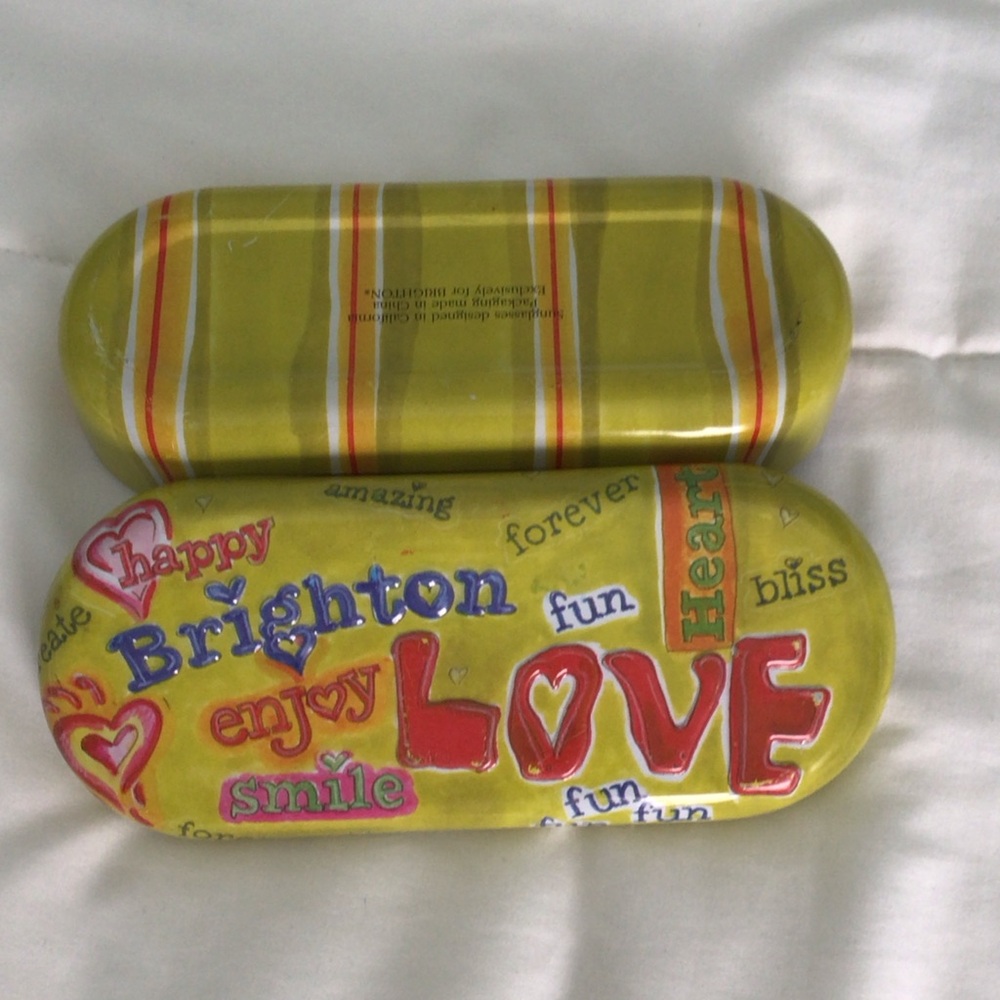 Brighton - Yellow Multi-Color 'LOVE' Tin Eyeglass Case